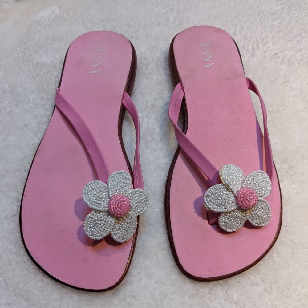 ESNY Pink Daisy Sandals - Size 10